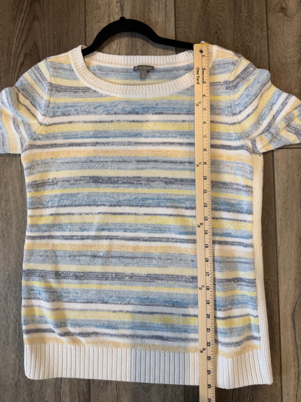 Talbots Pastel Striped Crewneck Sweater in Blue, Yellow & White - Picture 9 of 10